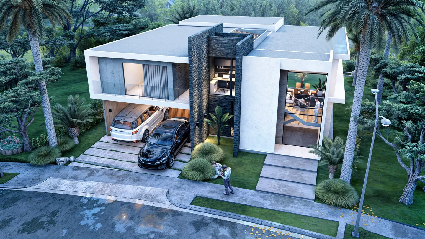 Visualización arquitectónica de una vivienda